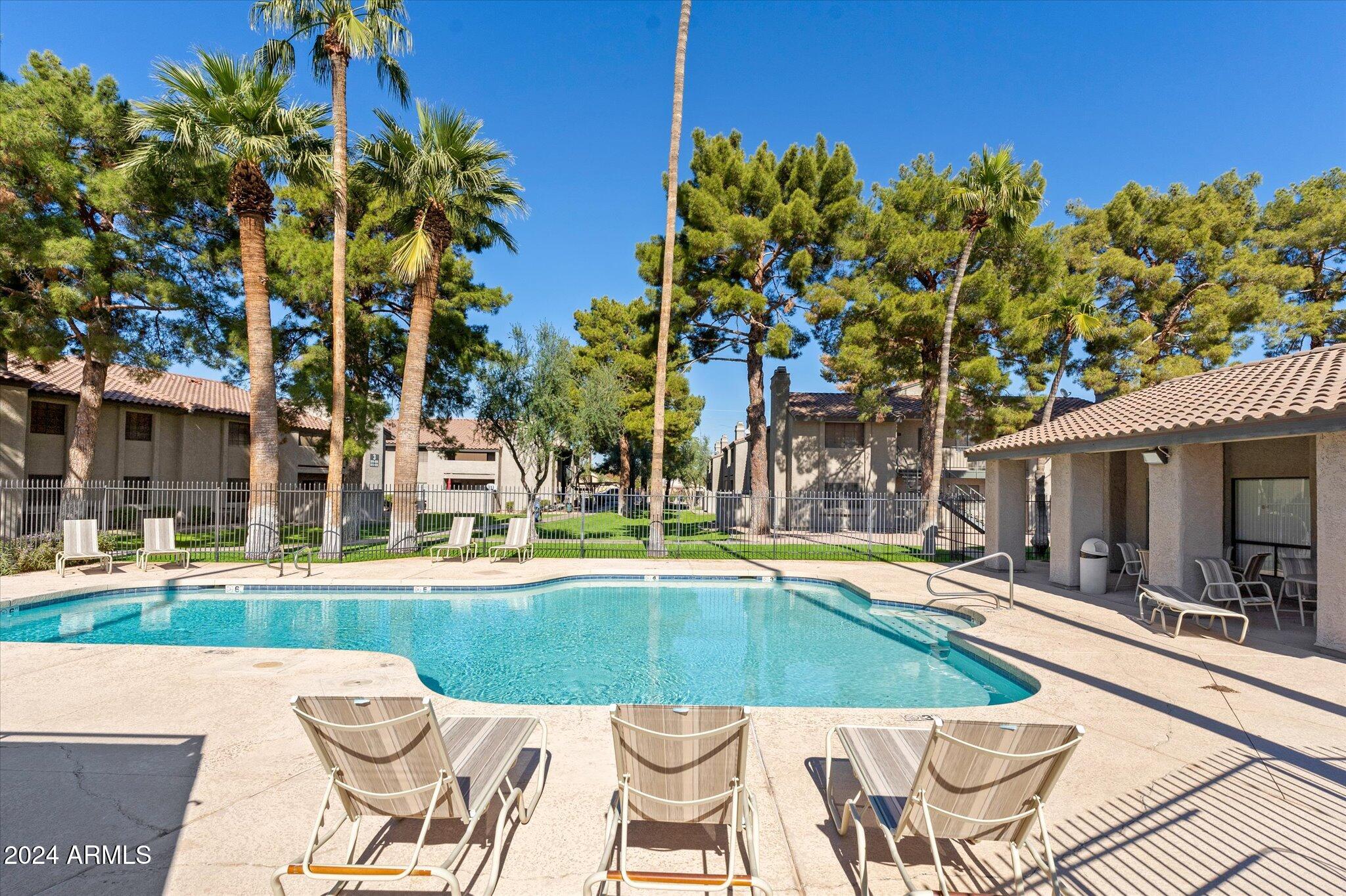 533 West Guadalupe Road, Unit 1063 Mesa, AZ 85210 - Photo 51 of 57 a view of a swimming pool with lounge chair