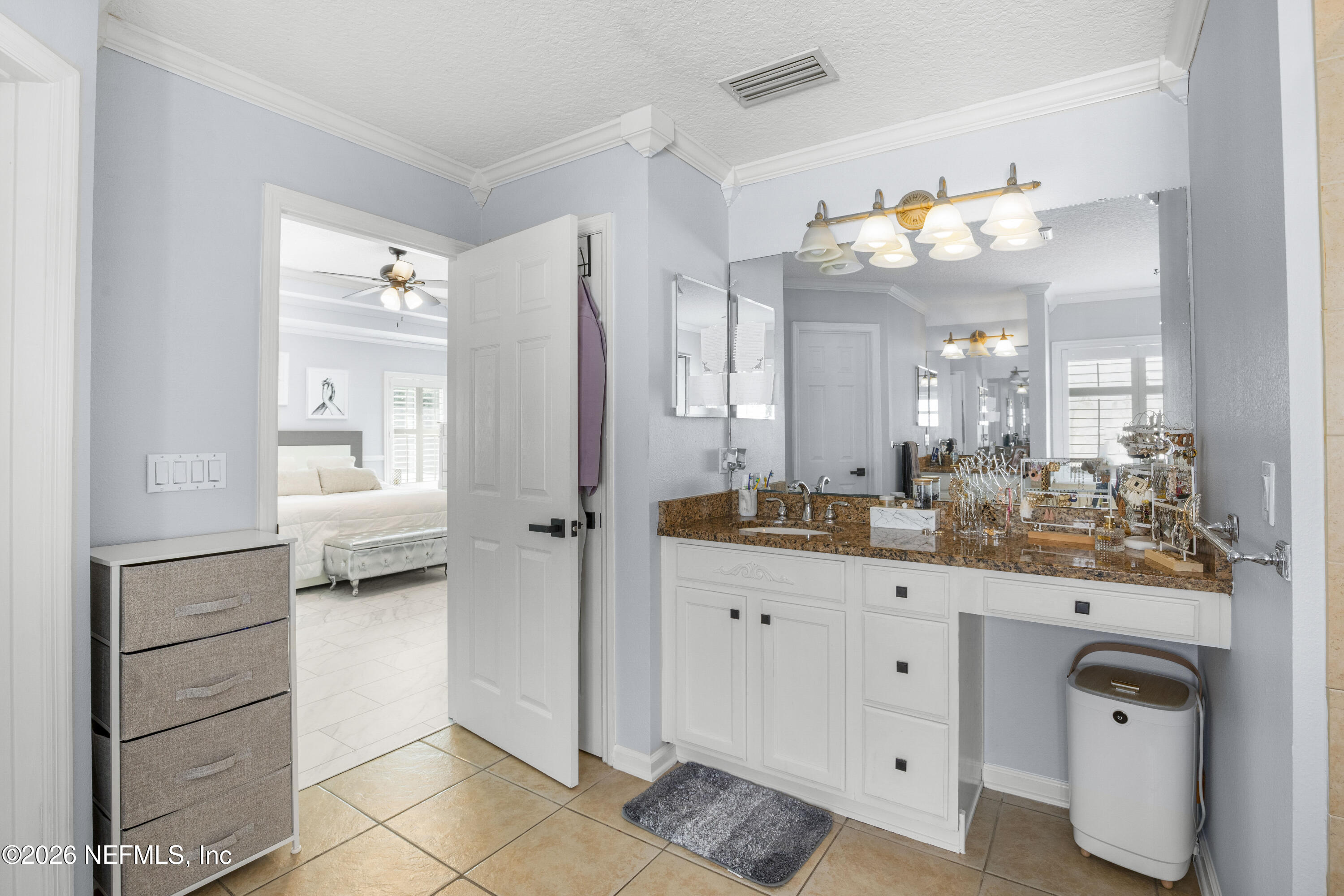 3020 South Atherley Road St. Augustine, FL 32092 - Photo 43 of 61 a bathroom with a double vanity sink mirror and shower