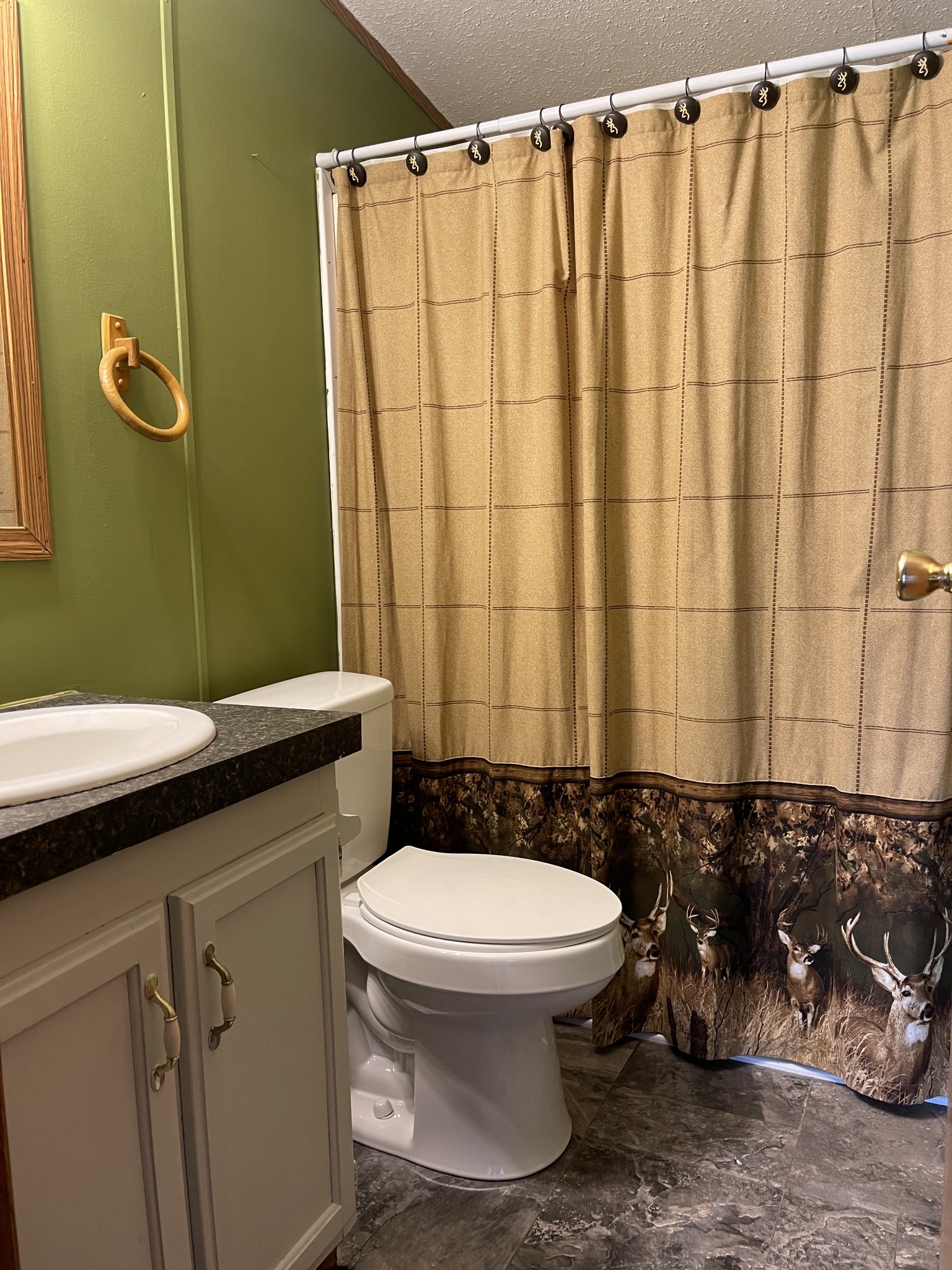 2779 Highland Road Lafayette, TN 37083 - Photo 6 of 13 a bathroom with a sink a toilet and shower curtain