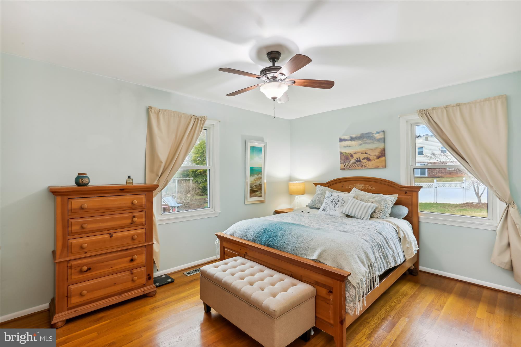 4117 Sir Walter Road Olney, MD 20832 - Photo 18 of 83 Sunny Primary Suite w ceiling fan, hardwoods