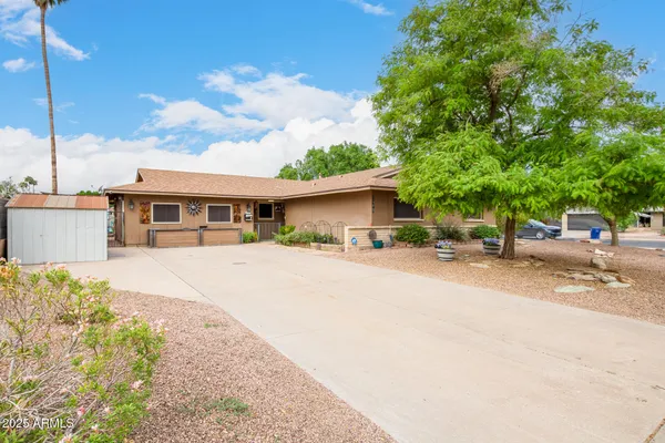 a view of a house with a patio