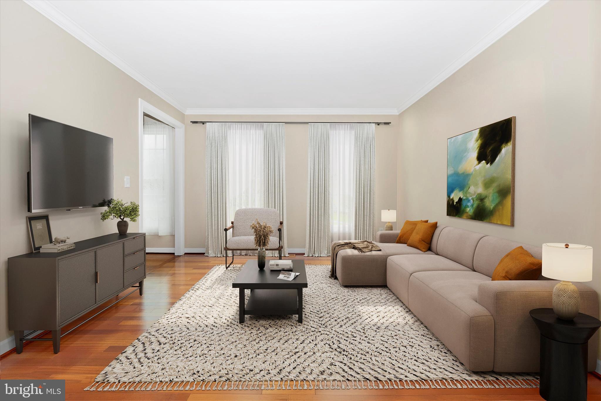 17918 Hickman Street Poolesville, MD 20837 - Photo 6 of 96 a living room with furniture and a flat screen tv