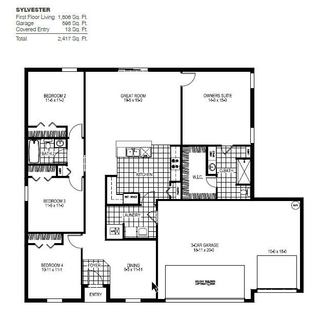 2782 Southwest Ann Arbor Road Port St. Lucie, FL 34953 - Photo 4 of 4 Sylvester floorplan