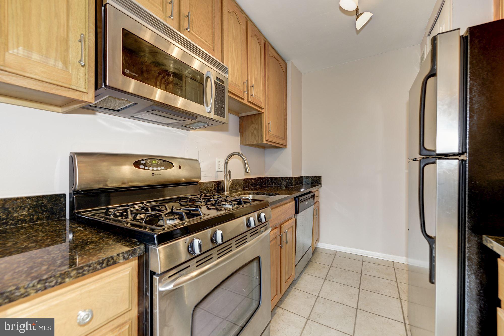 1300 South Arlington Ridge Road, Unit 508 Arlington, VA 22202 - Photo 4 of 24 a kitchen with stainless steel appliances granite countertop a stove and a refrigerator