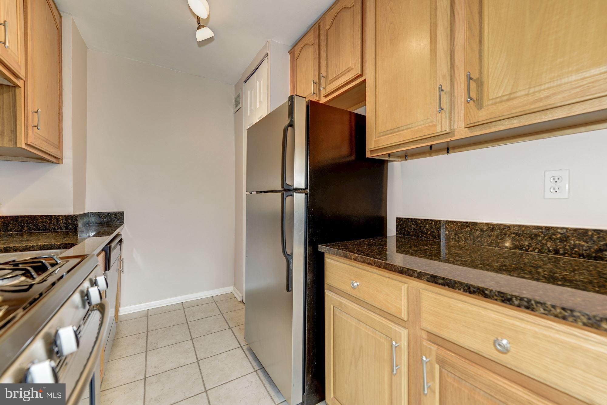 1300 South Arlington Ridge Road, Unit 508 Arlington, VA 22202 - Photo 7 of 24 a kitchen with stainless steel appliances granite countertop a refrigerator and a stove