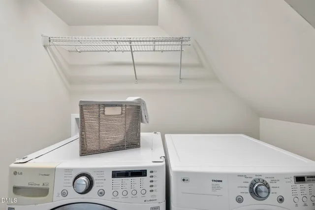 a view of small space with racks on the wall