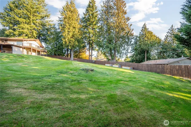a view of a house with a backyard