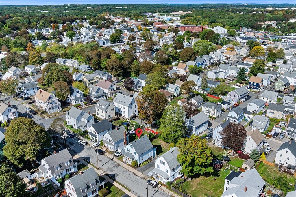 13 State Street Peabody, MA 01960 - Photo 37 of 42 an aerial view of a city with lots of residential buildings
