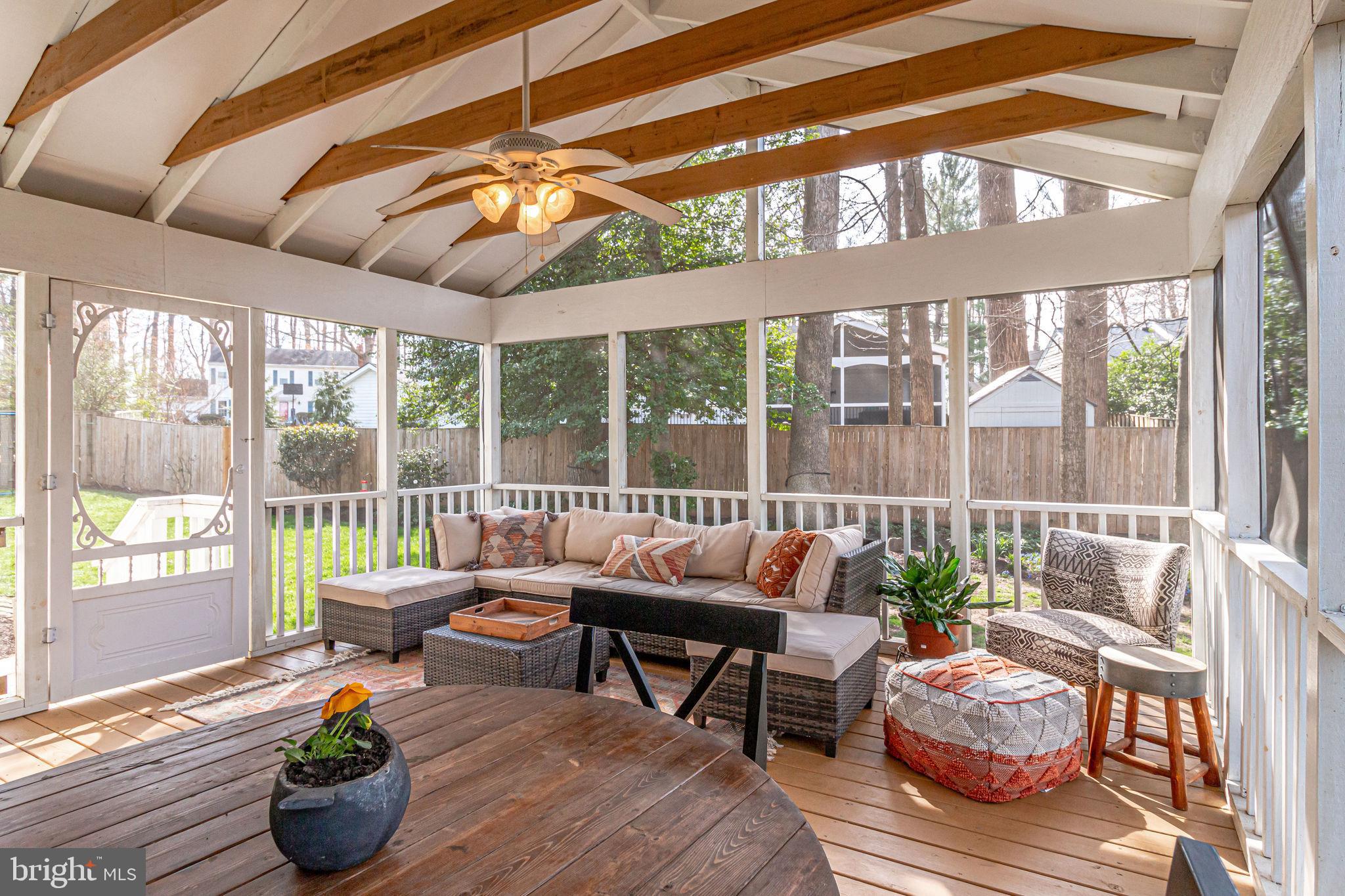 9303 Winbourne Road Burke, VA 22015 - Photo 61 of 80 Ceiling fan on the screend in porch