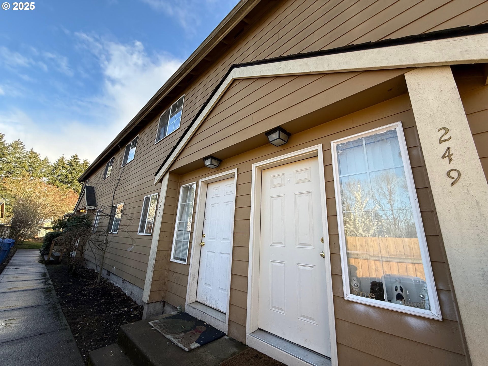 a view of a door of the house