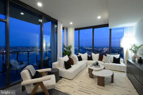 a living room with furniture