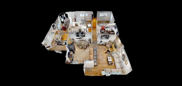 an aerial view of residential house with outdoor space and street view