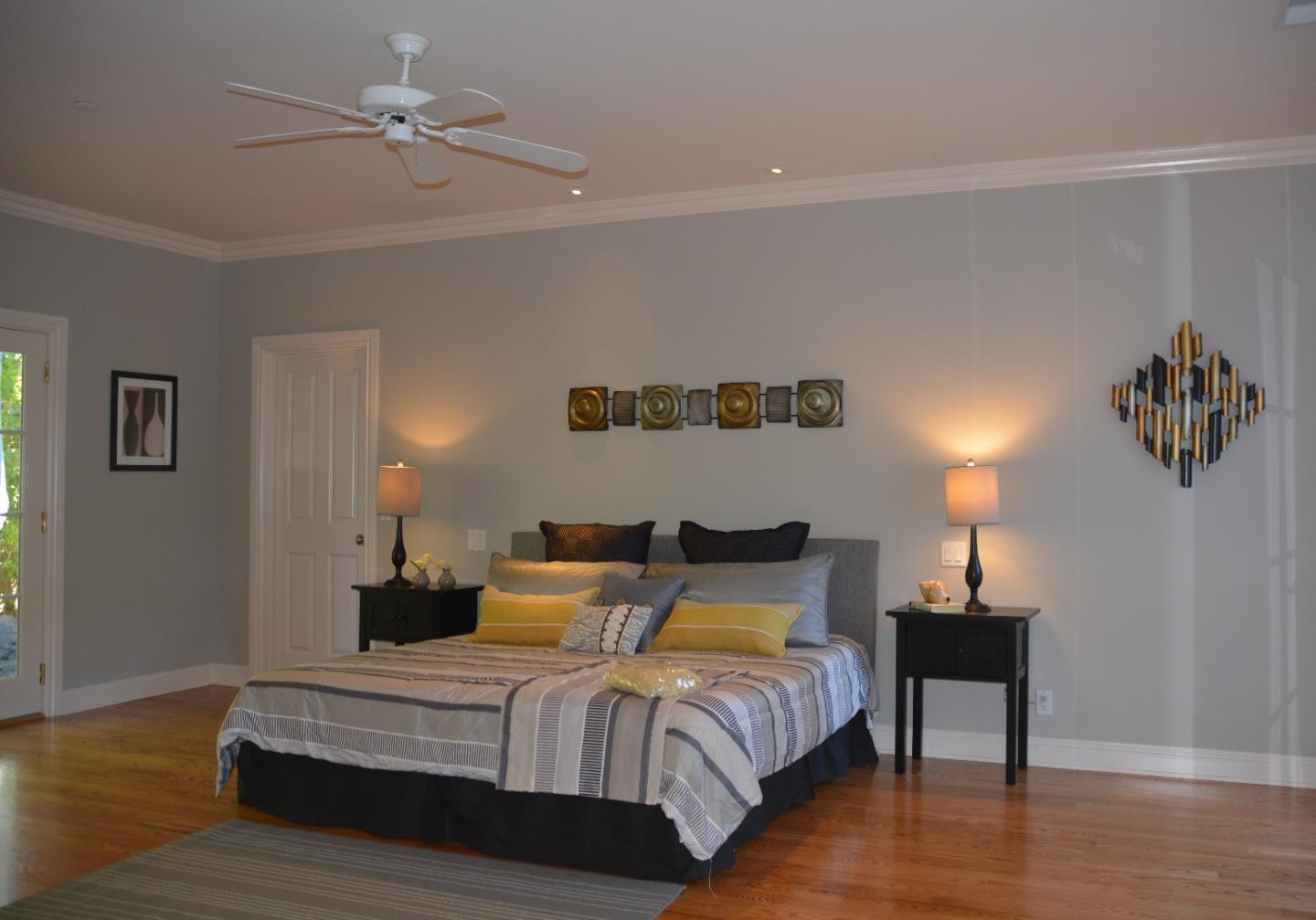332 Darrell Road Hillsborough, CA 94010 - Photo 12 of 17 a bedroom with bed and wooden floor