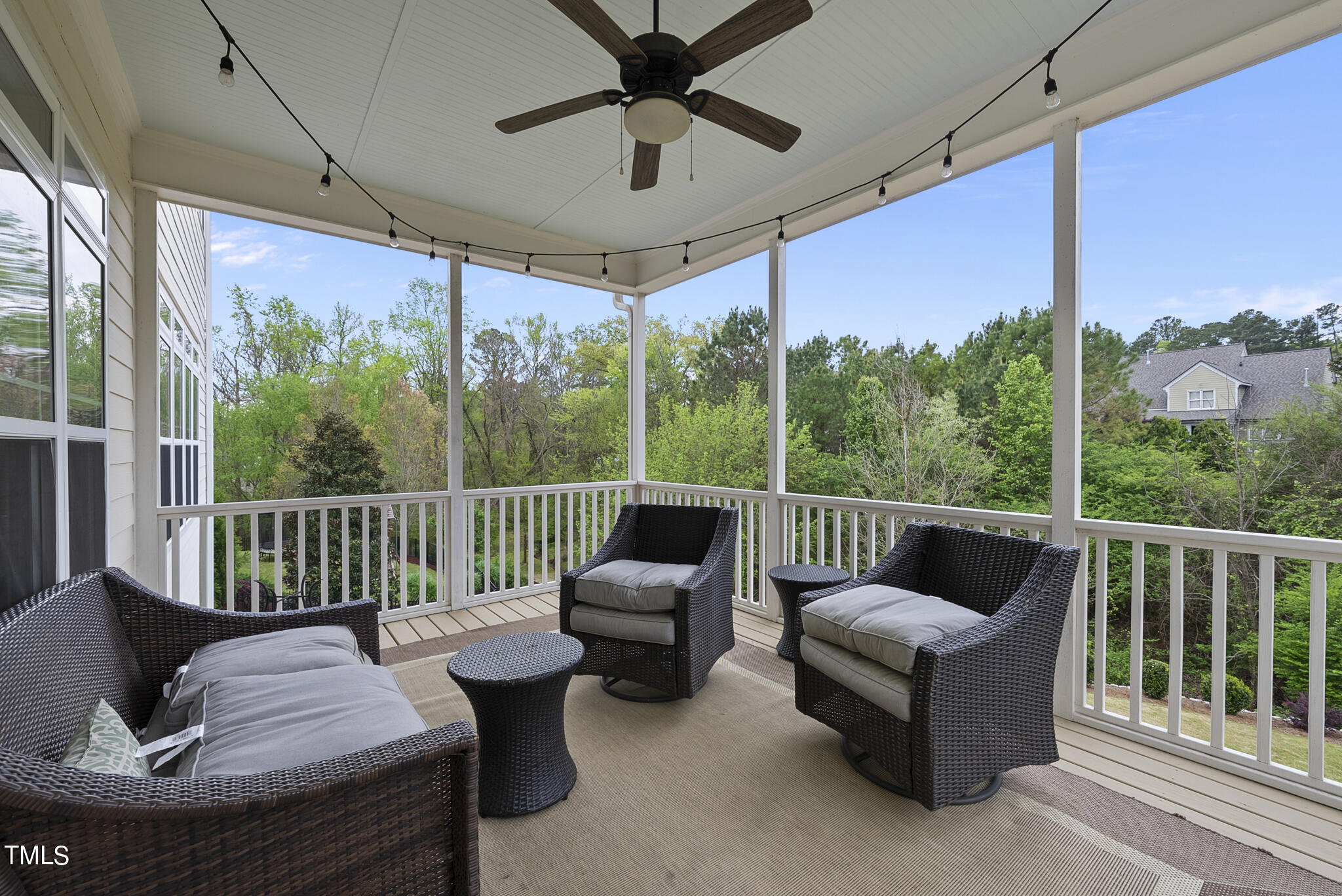 5320 Pomfret Point Raleigh, NC 27612 - Photo 33 of 52 a balcony with furniture and a potted plant