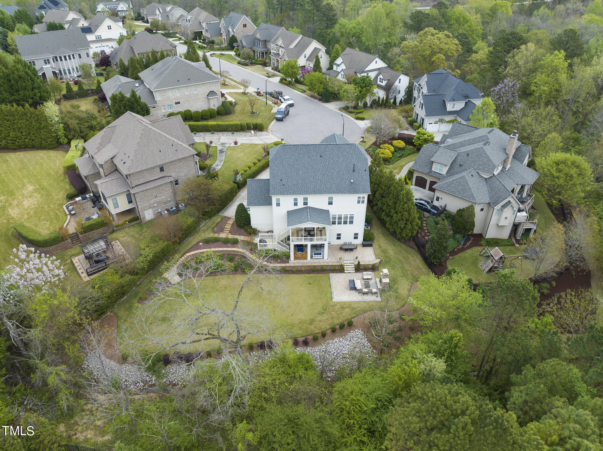 5320 Pomfret Point Raleigh, NC 27612 - Photo 47 of 52 an aerial view of residential houses with outdoor space and swimming pool