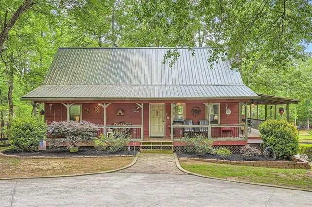 front view of a house with a porch