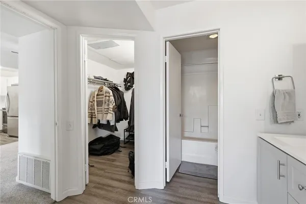 a view of a walk in closet