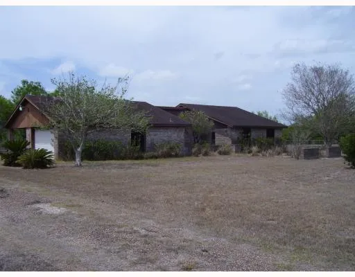 a view of house with a yard and a large tree