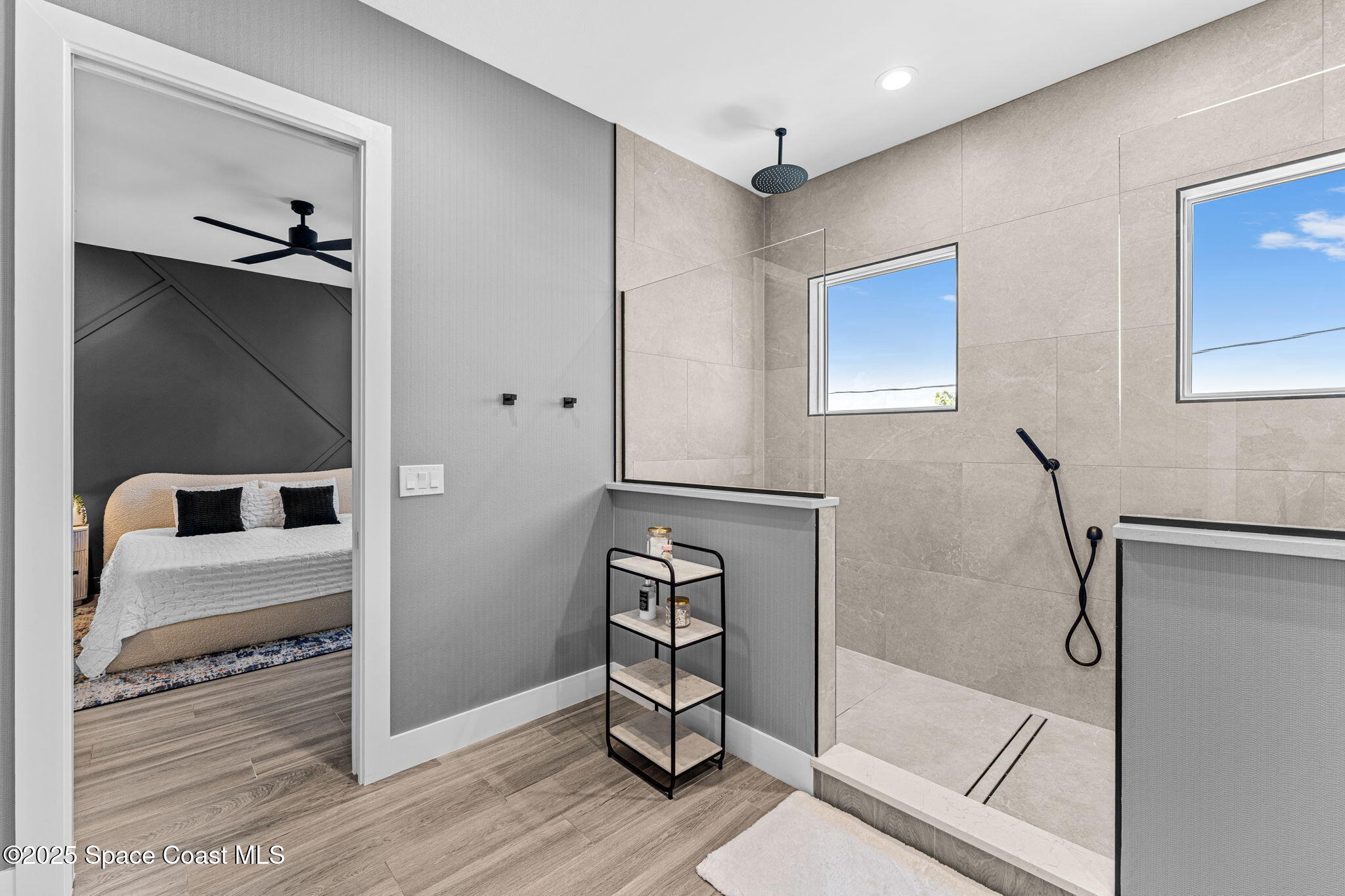 106 4th Avenue Indialantic, FL 32903 - Photo 16 of 37 a view of a hallway with wooden floor and cabinet