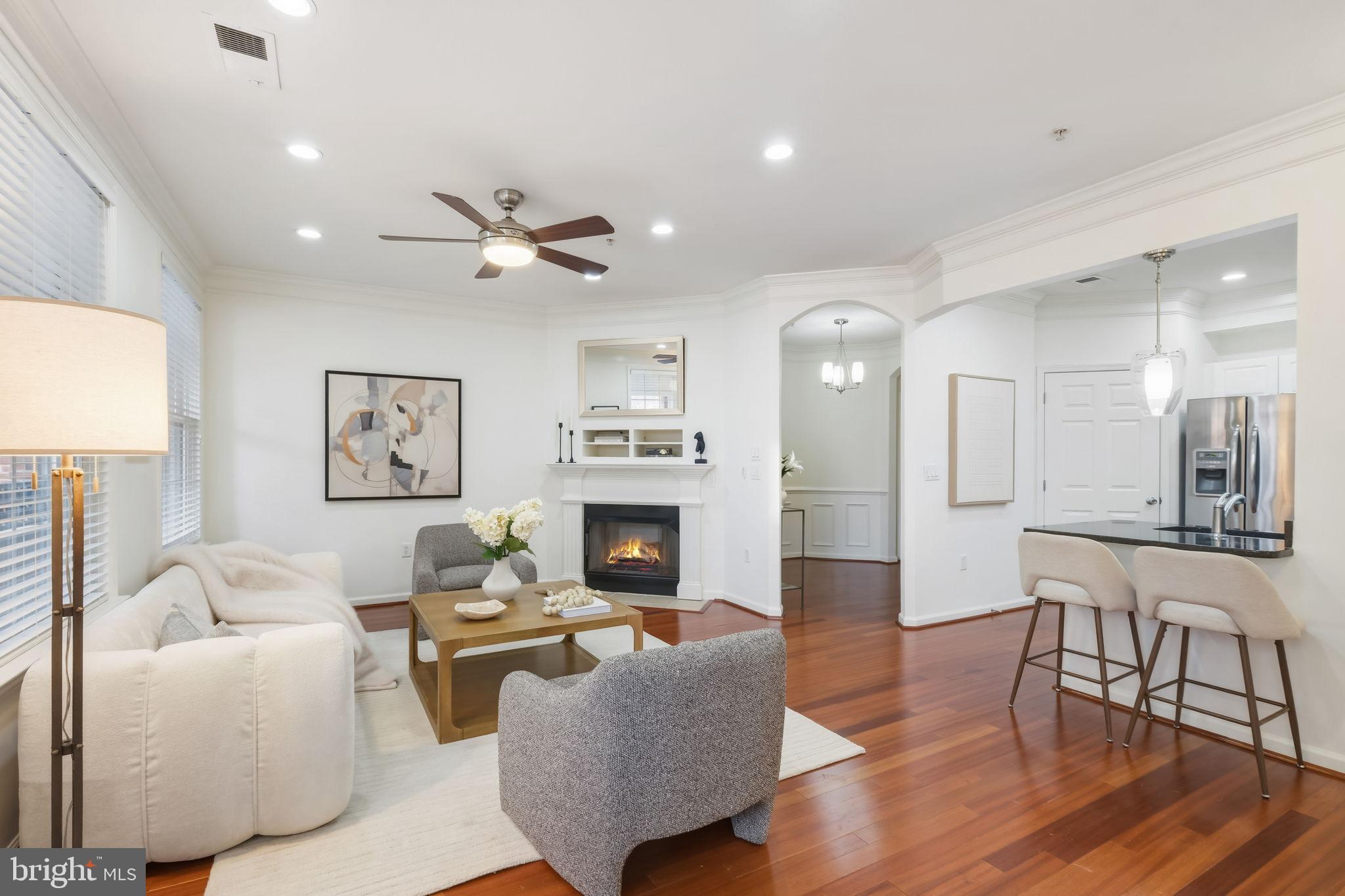1 Arch Place, Unit 220 Gaithersburg, MD 20878 - Photo 3 of 26 Inviting living space with gas fireplace