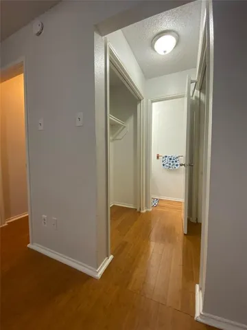 a view of a glass door in a room