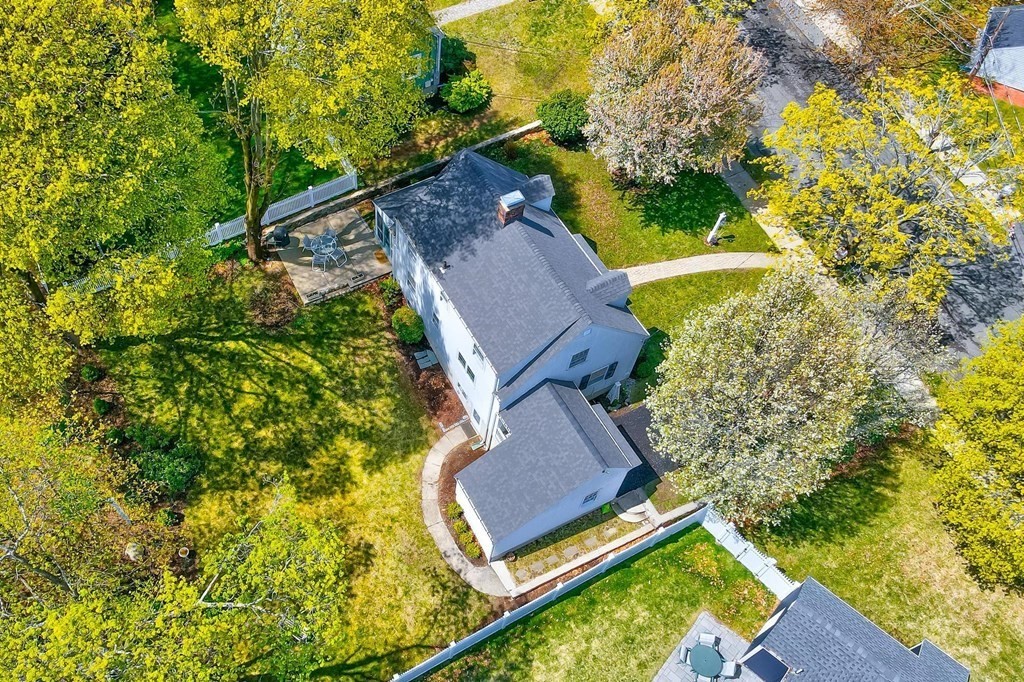 4 Pine Hill Circle Wakefield, MA 01880 - Photo 36 of 41 an aerial view of a house with a yard basket ball court and outdoor seating