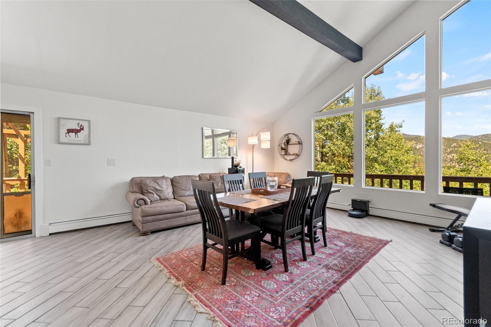 4316 Smith Hill Road Black Hawk, CO 80422 - Photo 19 of 48 a view of a dining room with furniture window and wooden floor