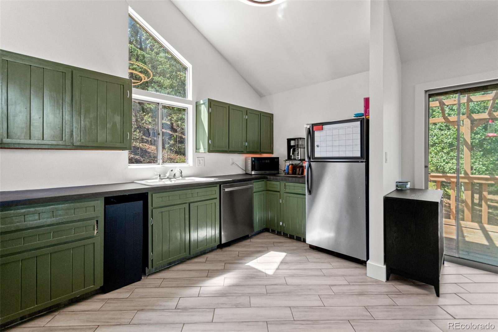 4316 Smith Hill Road Black Hawk, CO 80422 - Photo 26 of 48 a kitchen with a refrigerator and a sink