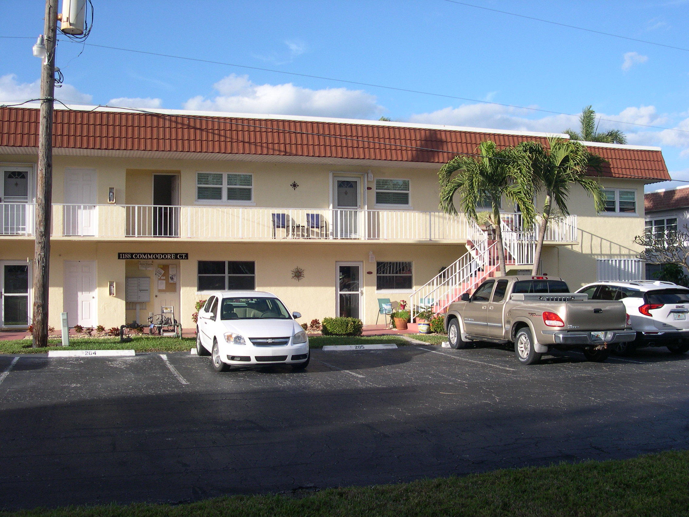 Front of building.