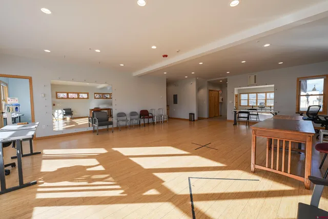 a view of a lobby with furniture and a livingroom
