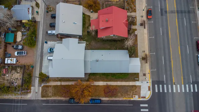 an aerial view of residential house with outdoor space