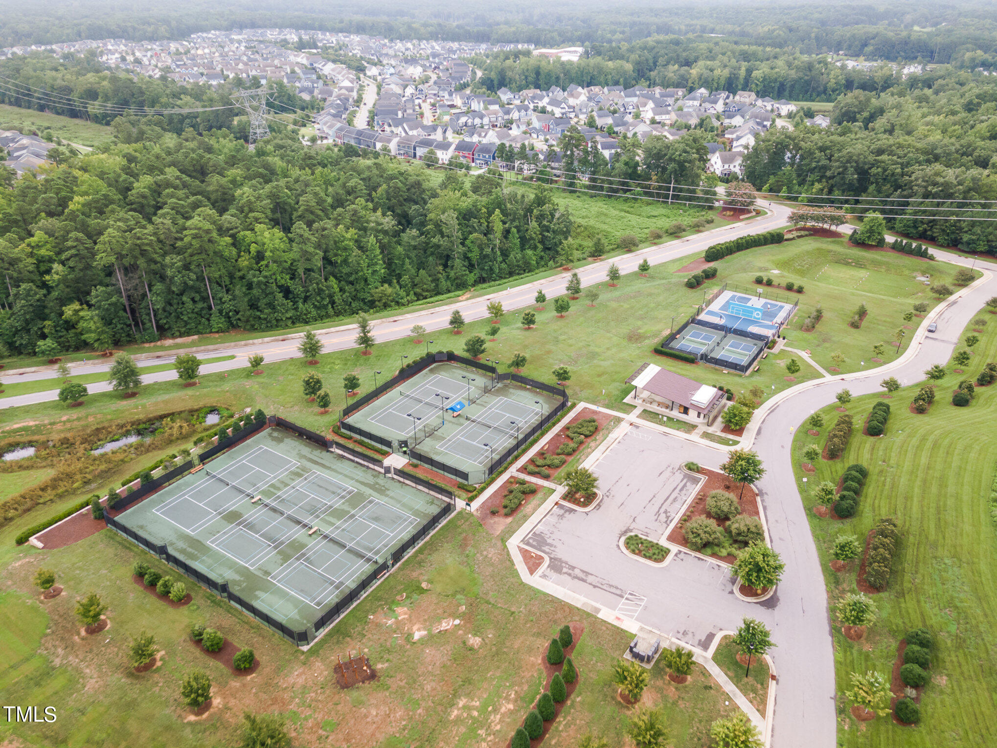 183 Post Oak Road Chapel Hill, NC 27516 - Photo 47 of 51 an aerial view of a pool yard and mountain view in back
