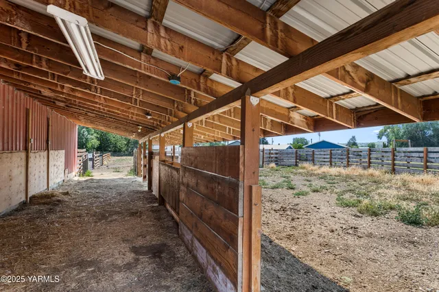 a view of a terrace with a bench