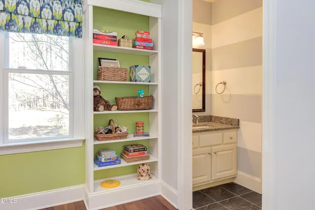 a view of backyard with green space