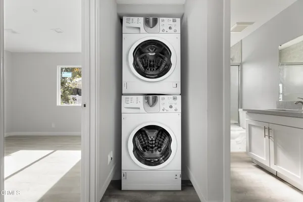 a view of a washer and dryer in a utility room