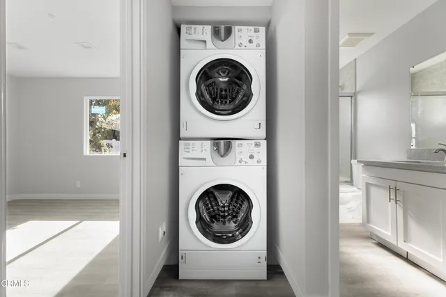 a view of a washer and dryer in a utility room