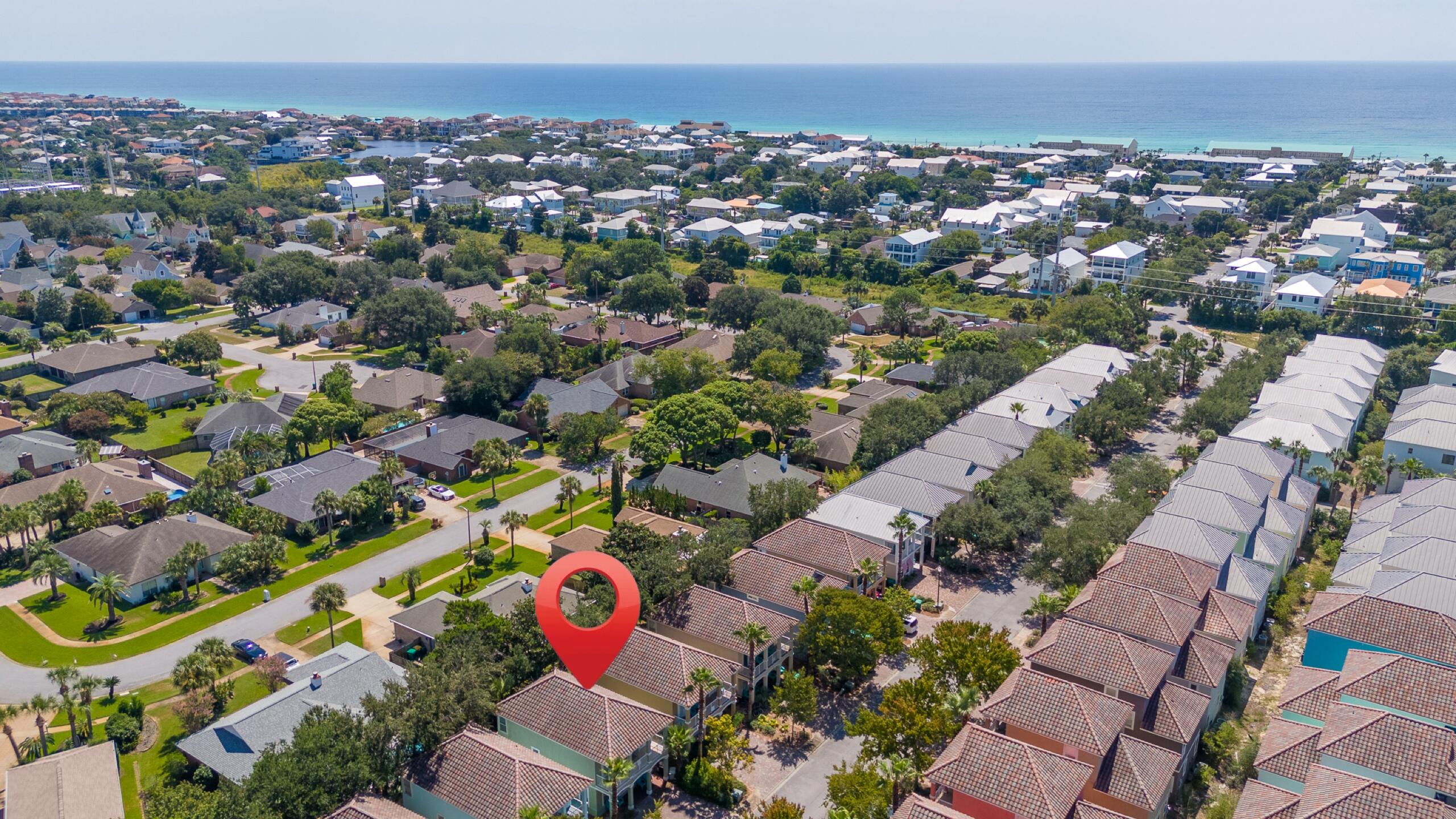 235 Kono Way Destin, FL 32541 - Photo 25 of 42 an aerial view of residential houses with outdoor space and swimming pool