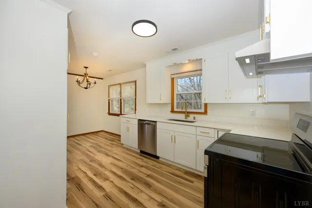 a kitchen with a sink appliances and cabinets