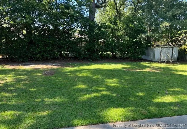 a backyard of a house with lots of green space