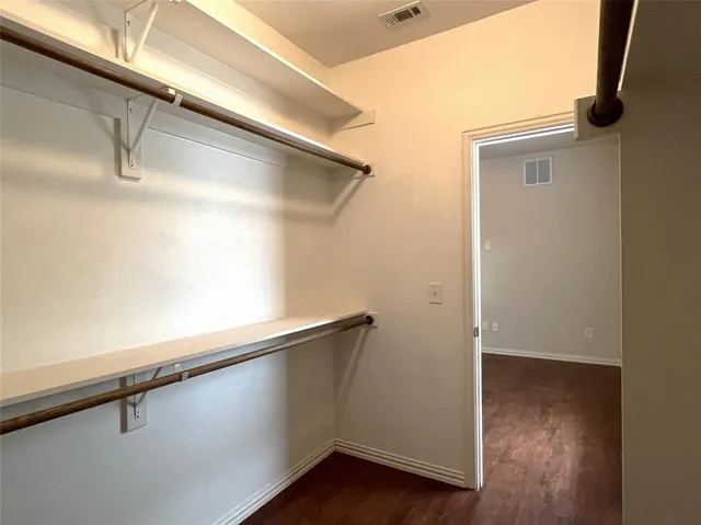 a close view of a closet