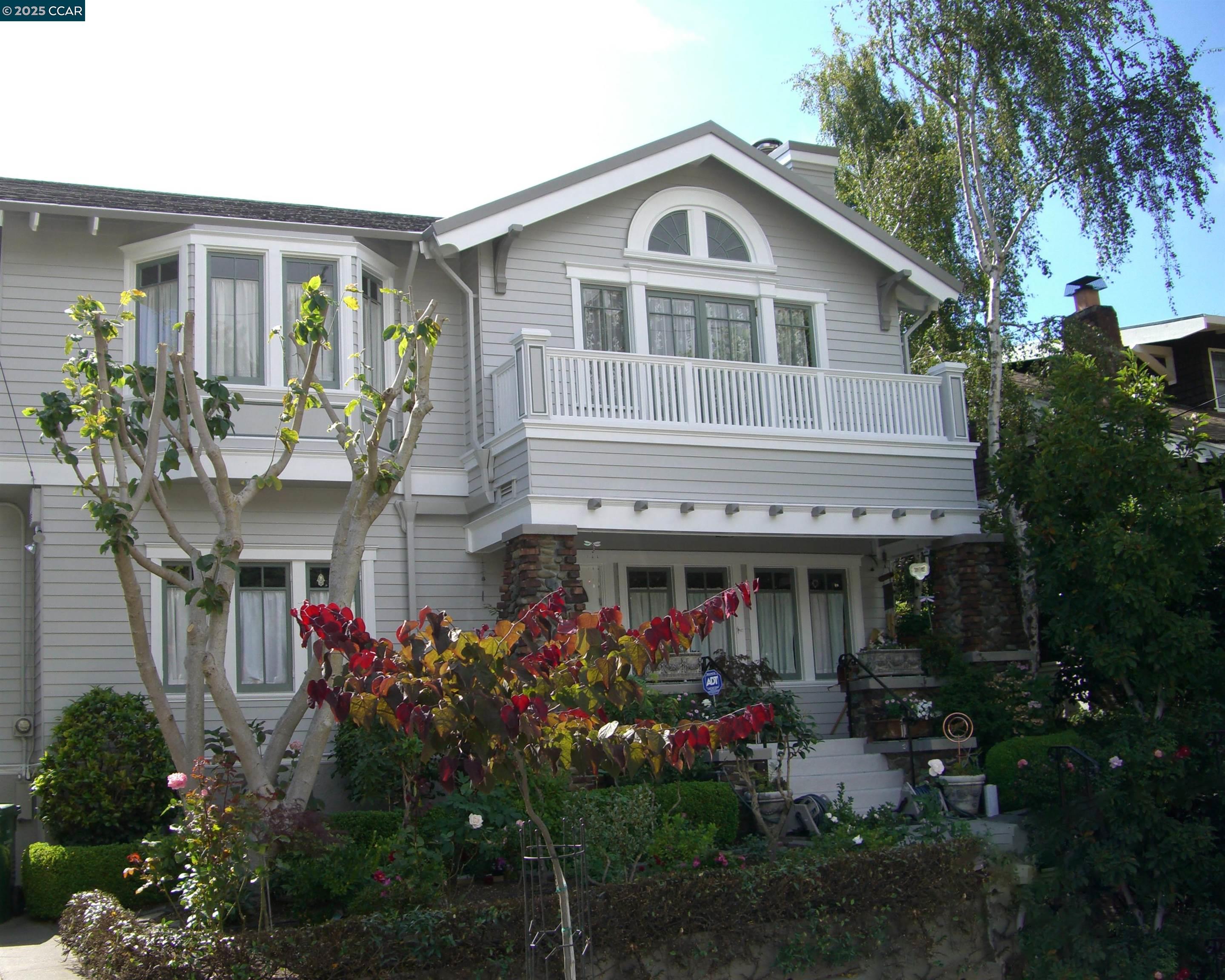 a front view of a house with an outdoor space