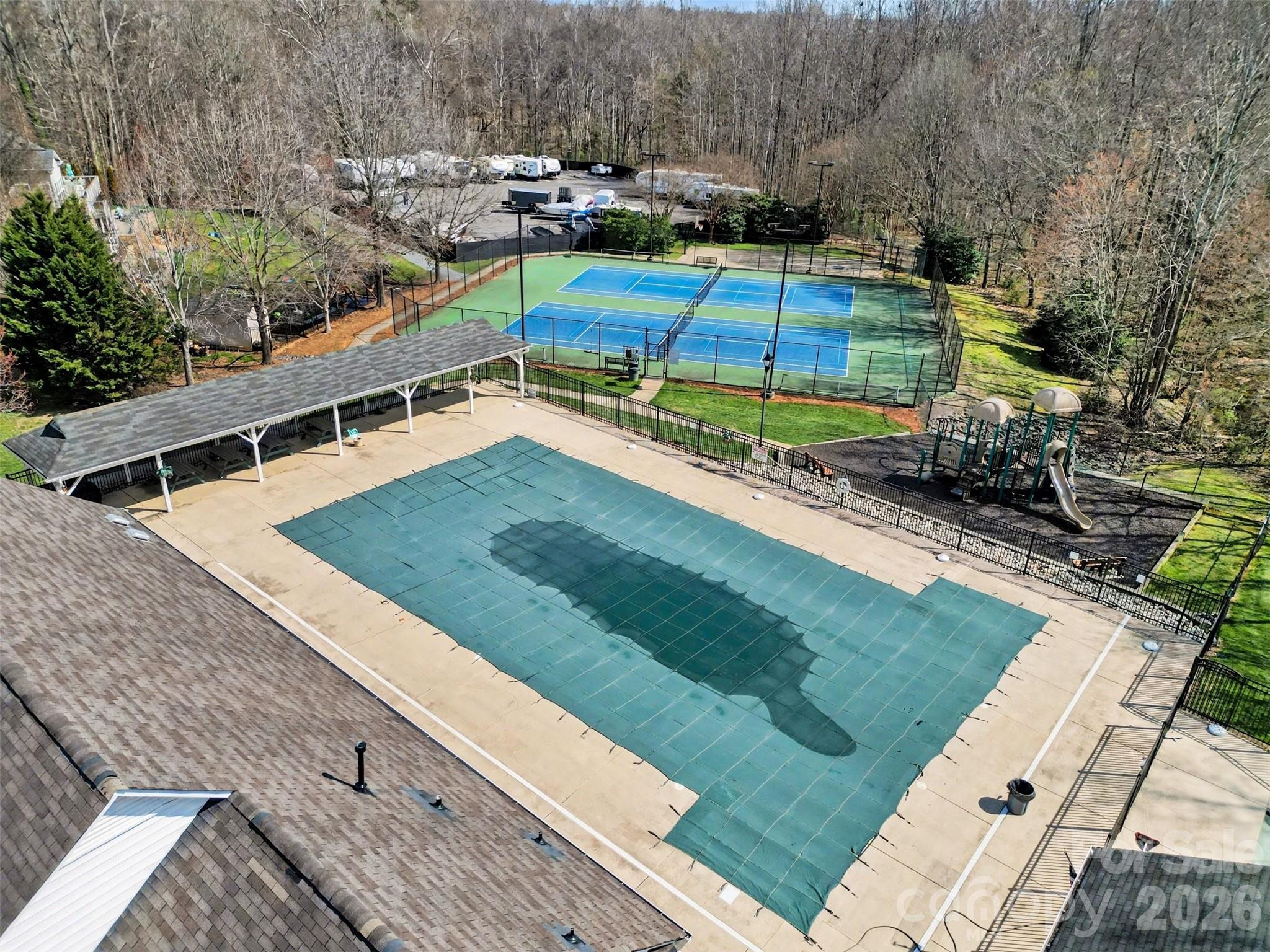 523 Whitehead Court Fort Mill, SC 29708 - Photo 48 of 48 a view of a tennis ground with large trees