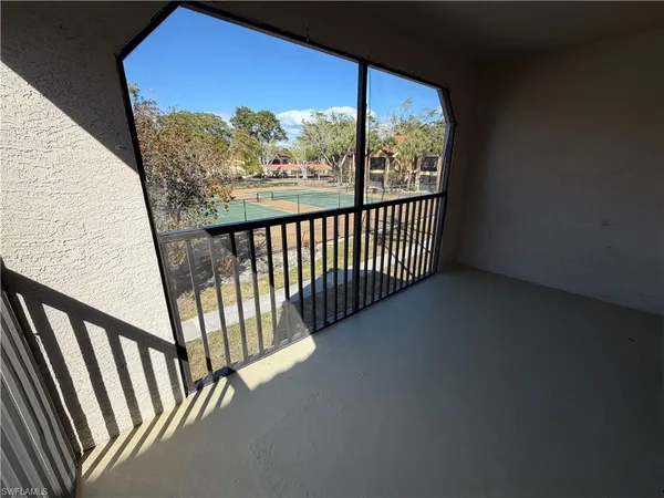 a view of a city from a balcony