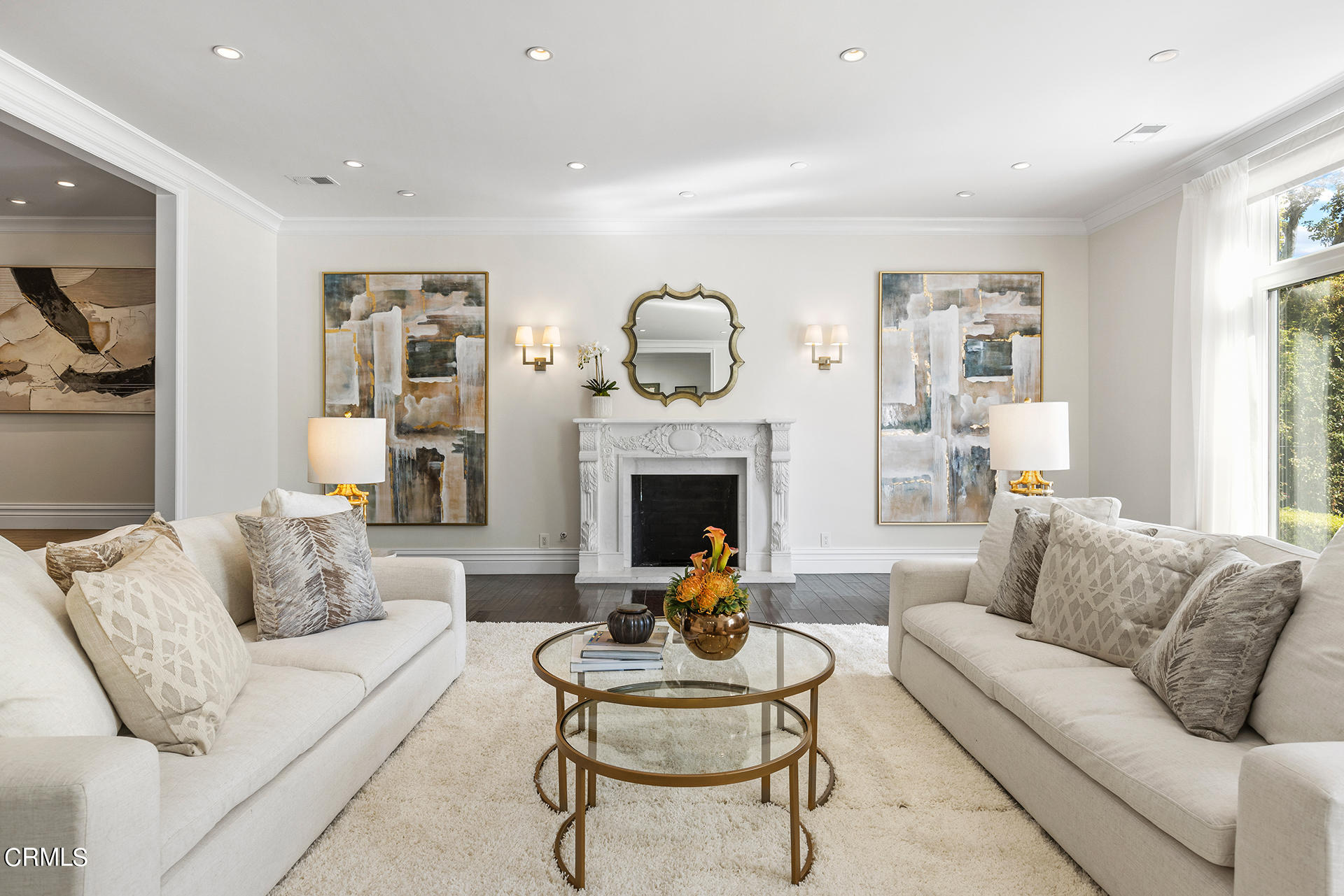 506 North Crescent Drive Beverly Hills, CA 90210 - Photo 5 of 36 a living room with furniture and a fireplace