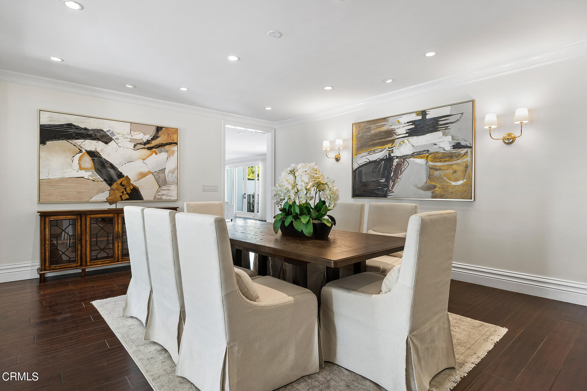 506 North Crescent Drive Beverly Hills, CA 90210 - Photo 7 of 36 a dining room with furniture and wooden floor