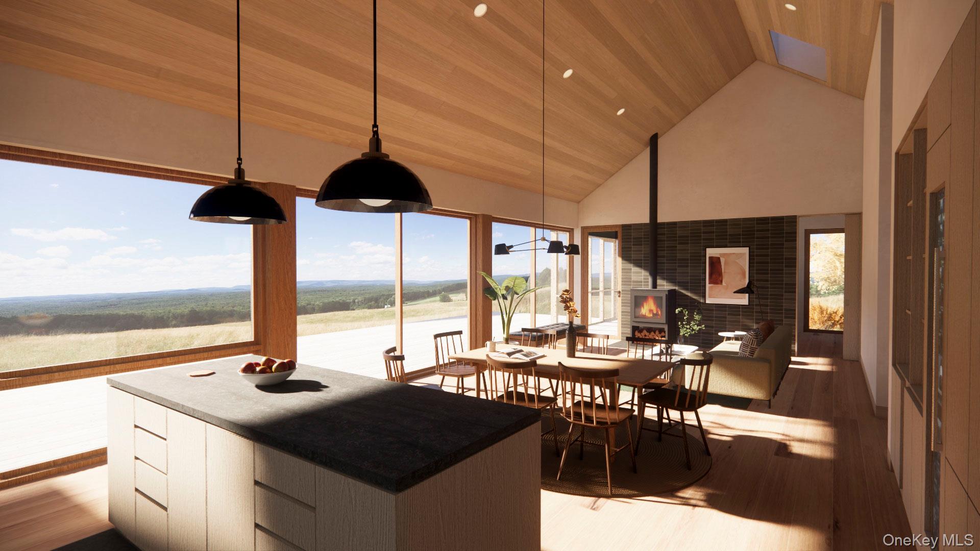 5 Forest Camp Road Wawarsing, NY 12489 - Photo 5 of 22 a kitchen with a stove a sink a counter top space and living room view