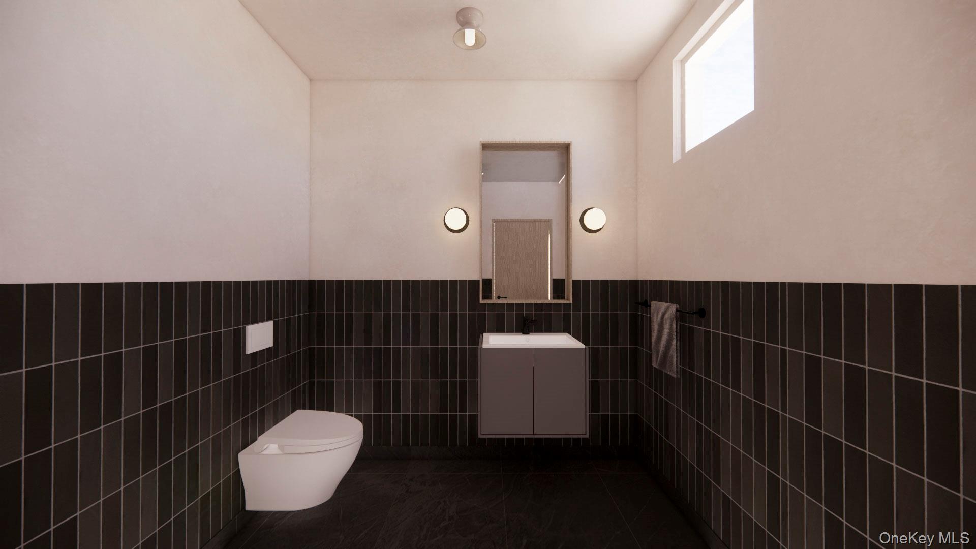 5 Forest Camp Road Wawarsing, NY 12489 - Photo 8 of 22 a bathroom with a toilet a sink and a mirror