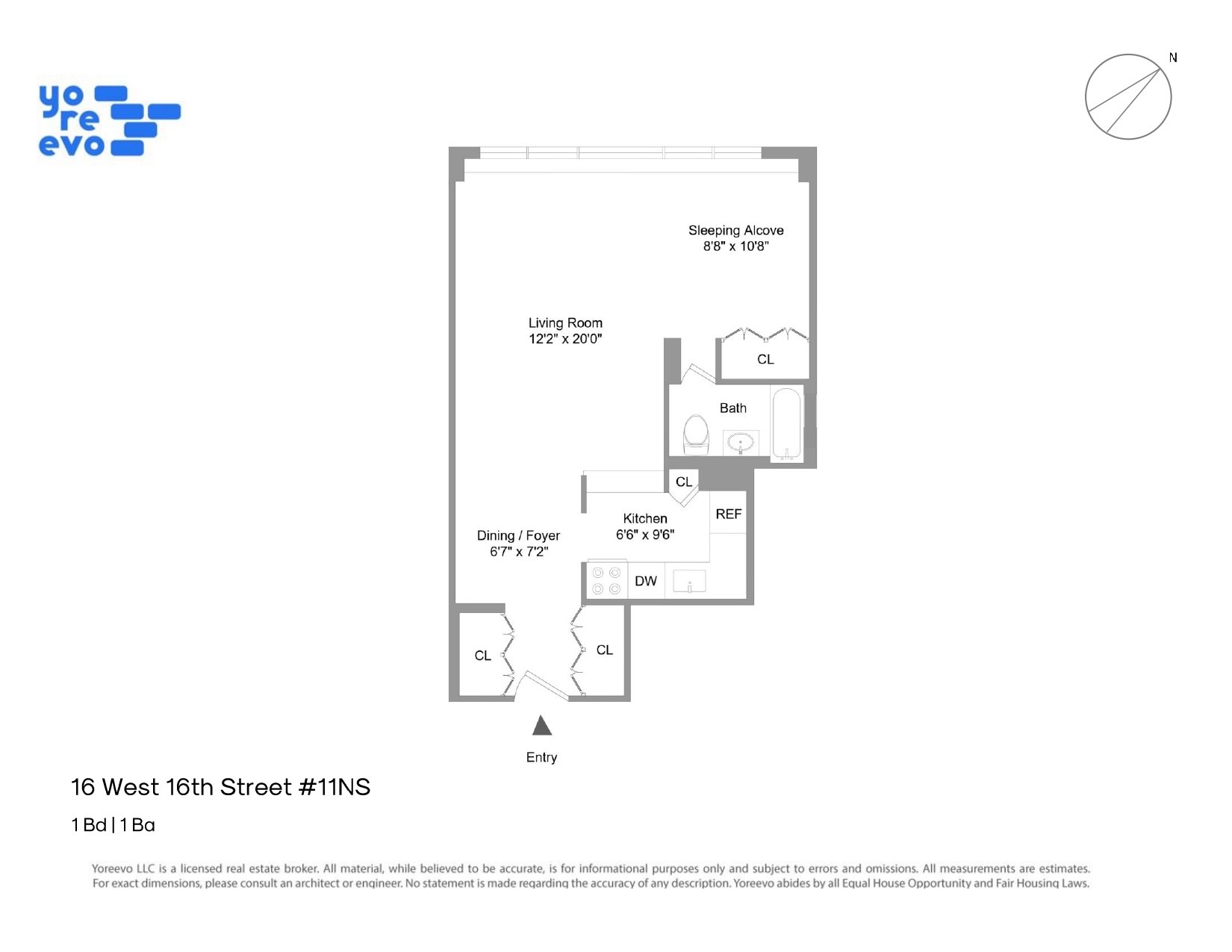 16 West 16th Street, Unit 11NS Manhattan, NY 10011 - Photo 9 of 9 Floor Plan