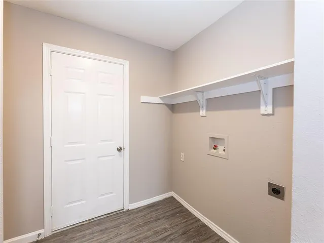 a view of small space with wooden floor