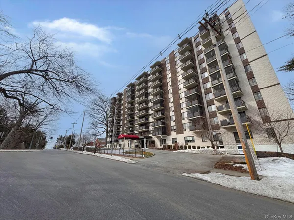 a view of tall buildings